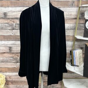Ronni Nicole Black Velvet Cardigan L